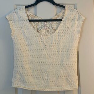 Free People Doily Back Cap Sleeve Top